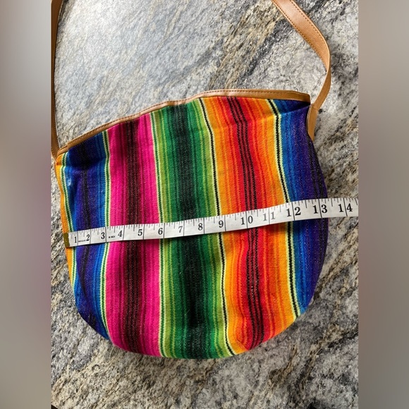 Franco Figgesi Bohemian Pink Multi Colored Guatemalan Purse Bag Vegan Leather - Picture 11 of 16